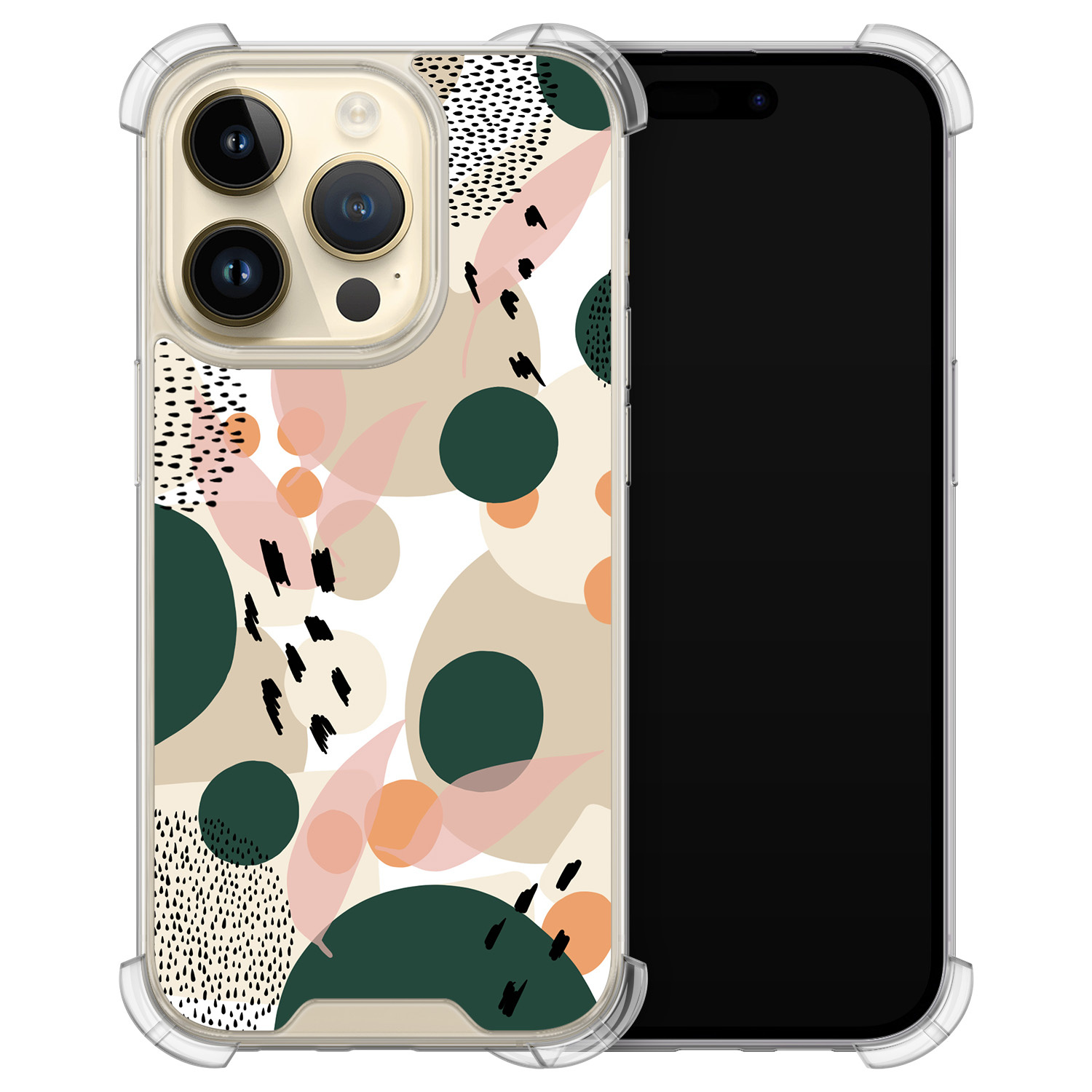 Leuke Telefoonhoesjes iPhone 14 Pro shockproof case - Abstract painted
