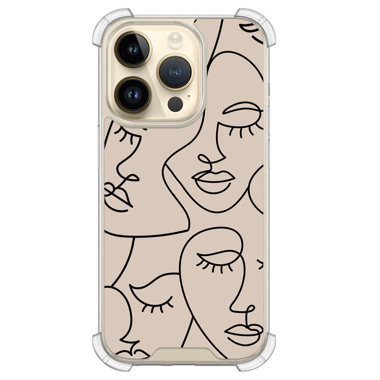 Leuke Telefoonhoesjes iPhone 14 Pro shockproof case - Abstract faces