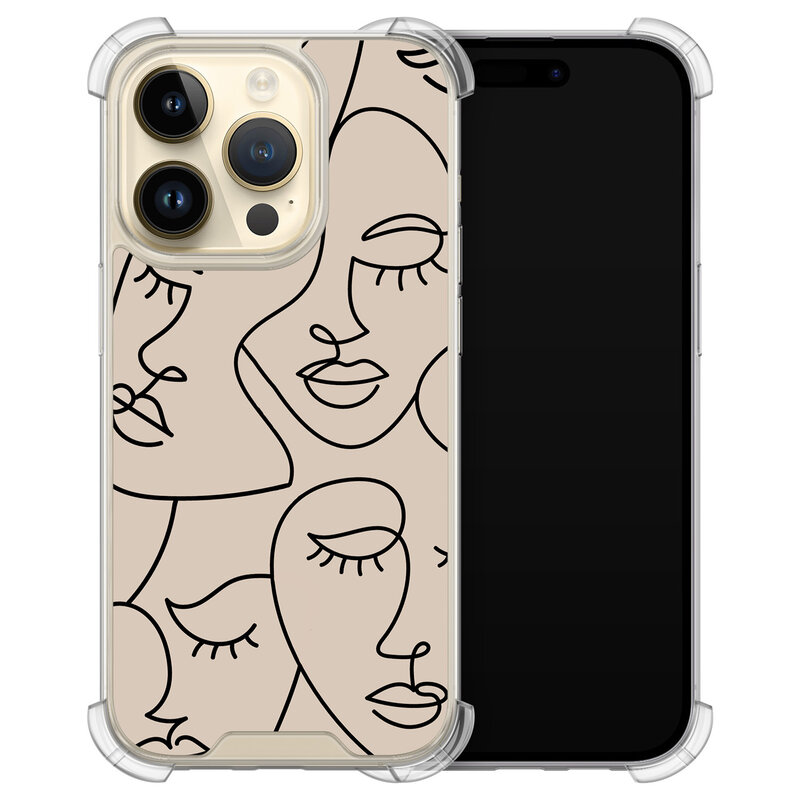 Leuke Telefoonhoesjes iPhone 14 Pro shockproof case - Abstract faces