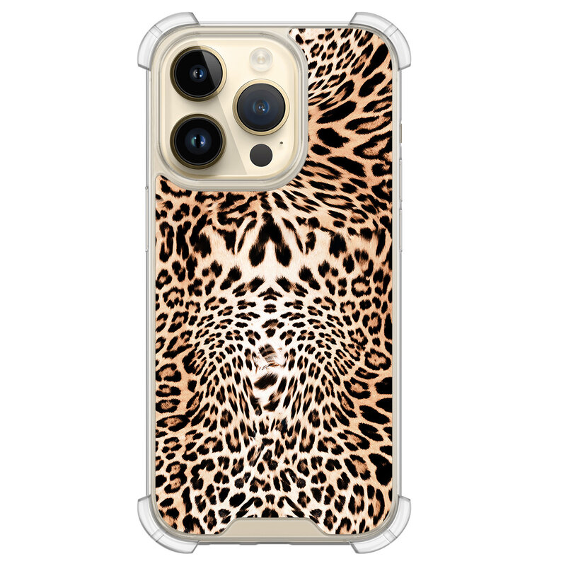 Leuke Telefoonhoesjes iPhone 14 Pro shockproof case - Luipaardprint