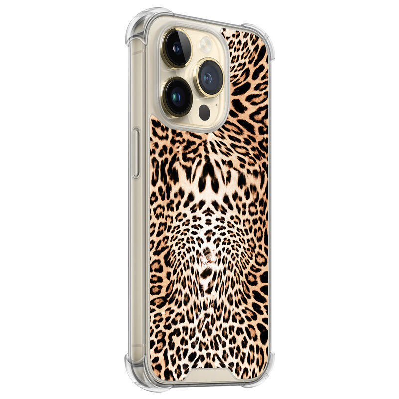 Leuke Telefoonhoesjes iPhone 14 Pro shockproof case - Luipaardprint