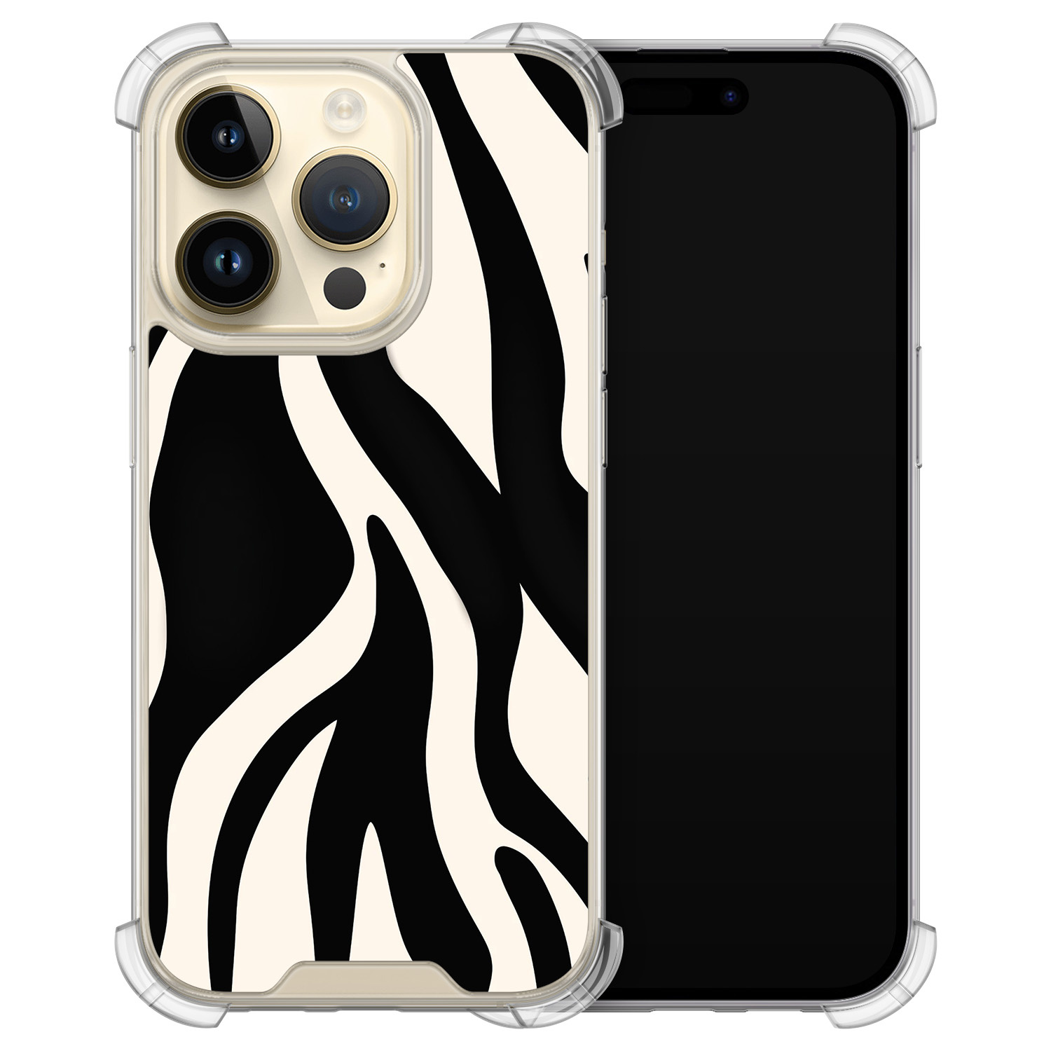 Leuke Telefoonhoesjes iPhone 14 Pro shockproof case - Zebra