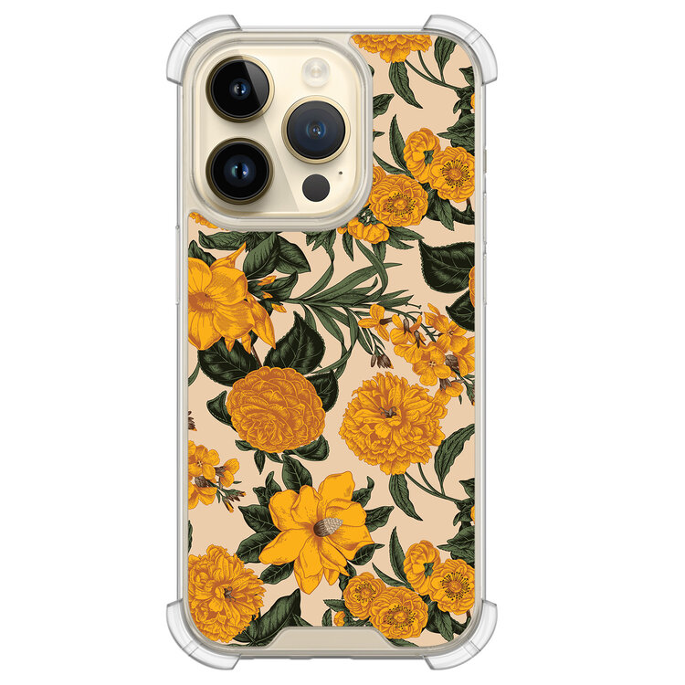 Leuke Telefoonhoesjes iPhone 14 Pro shockproof case - Retro flowers