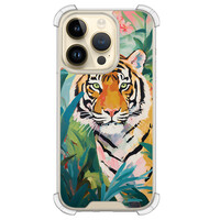 Leuke Telefoonhoesjes iPhone 14 Pro shockproof case - Tijger in de jungle