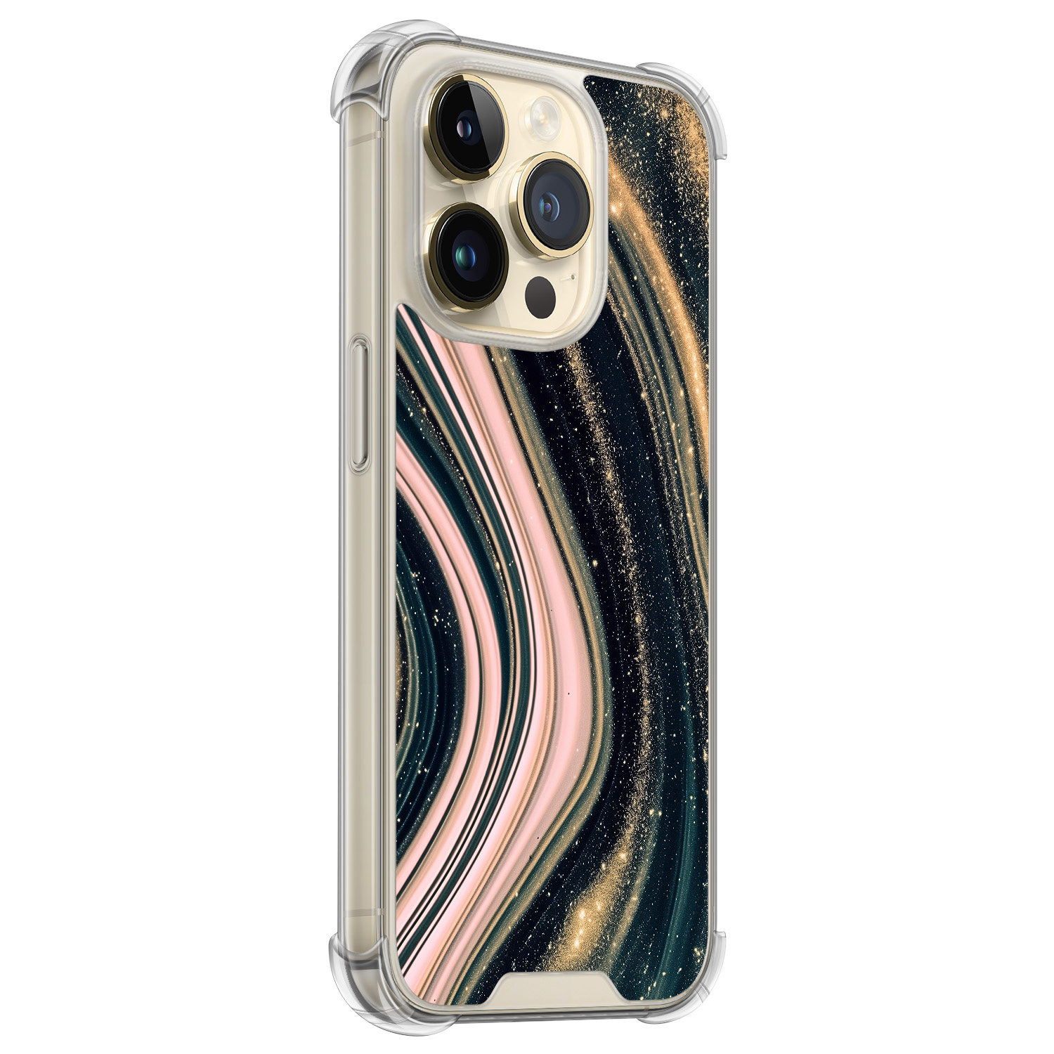 Leuke Telefoonhoesjes iPhone 14 Pro shockproof case - Marble waves