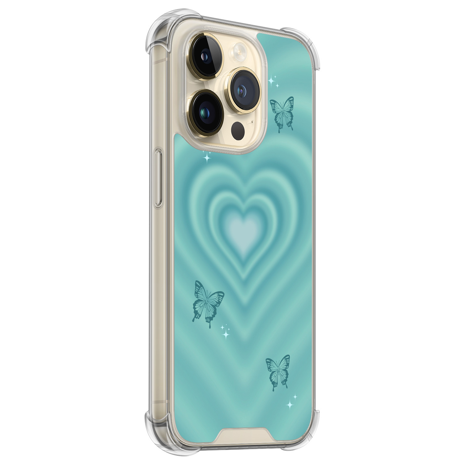 Leuke Telefoonhoesjes iPhone 14 Pro shockproof case - Retro hart vlinder