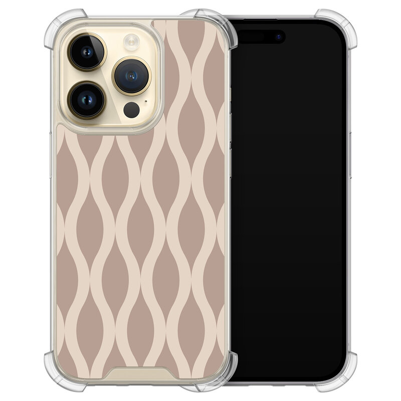 Leuke Telefoonhoesjes iPhone 14 Pro shockproof case - Abstract beige