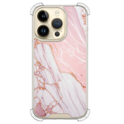 Leuke Telefoonhoesjes iPhone 14 Pro shockproof case - Marmer babyroze