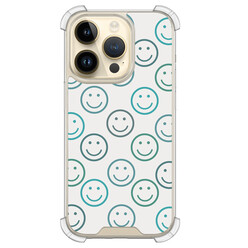 Leuke Telefoonhoesjes iPhone 14 Pro shockproof case - Happy faces