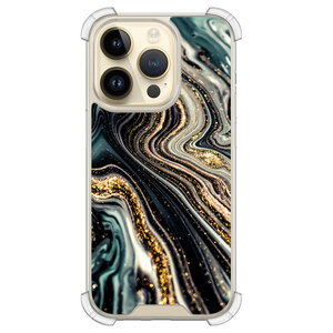 Leuke Telefoonhoesjes iPhone 14 Pro shockproof case - Marmer swirl