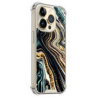 Leuke Telefoonhoesjes iPhone 14 Pro shockproof case - Marmer swirl