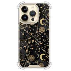 Leuke Telefoonhoesjes iPhone 14 Pro shockproof case - Sun, moon & stars