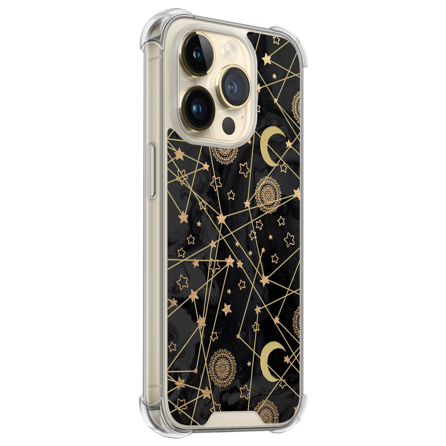 Leuke Telefoonhoesjes iPhone 14 Pro shockproof case - Sun, moon & stars
