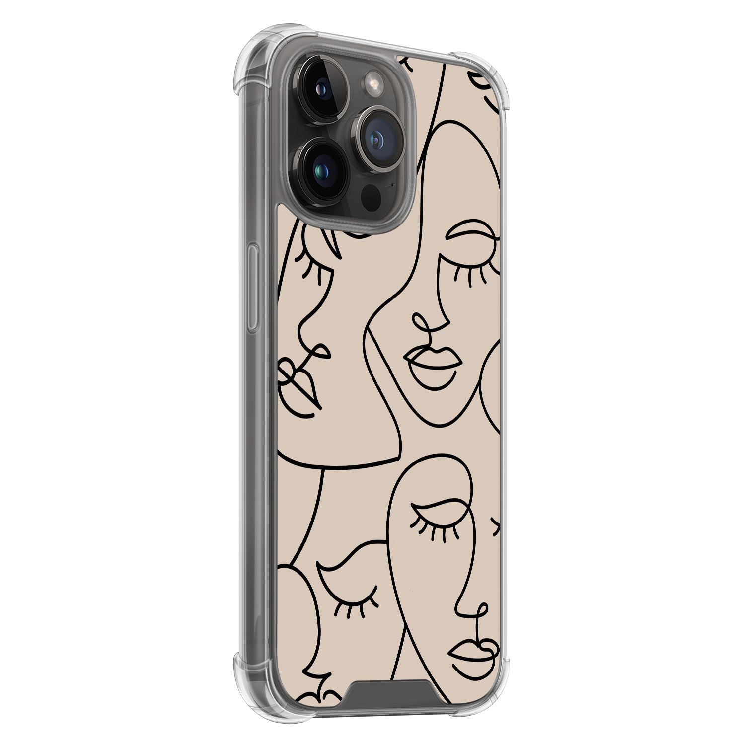 Leuke Telefoonhoesjes iPhone 14 Pro Max shockproof case - Abstract faces
