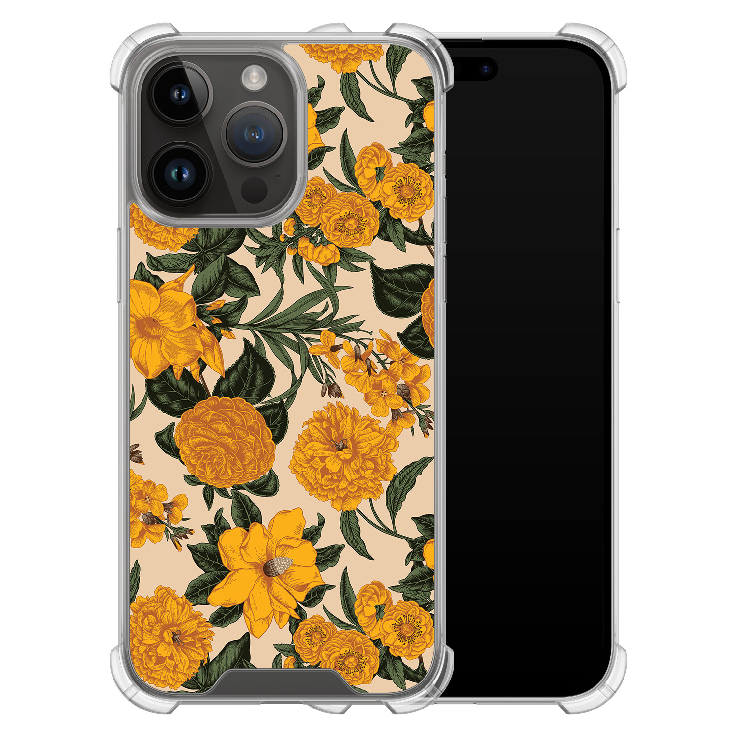 Leuke Telefoonhoesjes iPhone 14 Pro Max shockproof case - Retro flowers