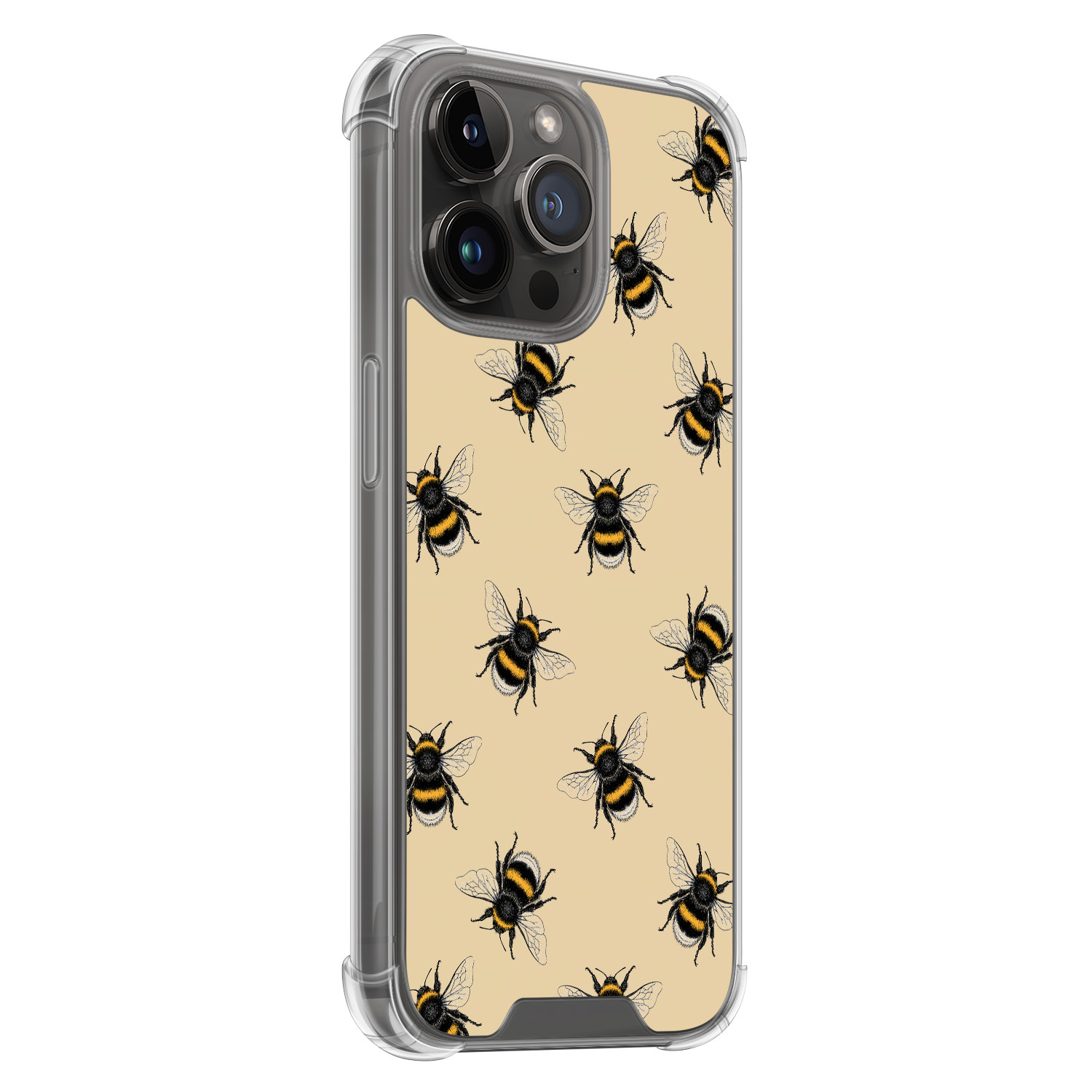 Leuke Telefoonhoesjes iPhone 14 Pro Max shockproof case - Bee happy