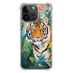 Leuke Telefoonhoesjes iPhone 14 Pro Max shockproof case - Tijger in de jungle