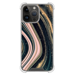 Leuke Telefoonhoesjes iPhone 14 Pro Max shockproof case - Marble waves