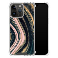 Leuke Telefoonhoesjes iPhone 14 Pro Max shockproof case - Marble waves