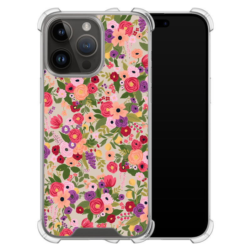 Leuke Telefoonhoesjes iPhone 14 Pro Max shockproof case - Floral garden