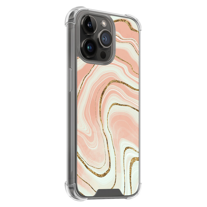 Leuke Telefoonhoesjes iPhone 14 Pro Max shockproof case - Marmer twist