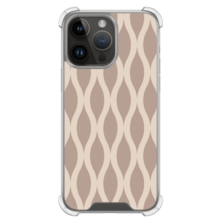 Leuke Telefoonhoesjes iPhone 14 Pro Max shockproof case - Abstract beige