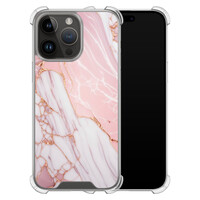 Leuke Telefoonhoesjes iPhone 14 Pro Max shockproof case - Marmer babyroze