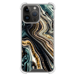 Leuke Telefoonhoesjes iPhone 14 Pro Max shockproof case - Marmer swirl