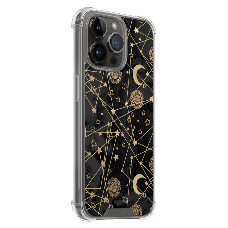 Leuke Telefoonhoesjes iPhone 14 Pro Max shockproof case - Sun, moon & stars