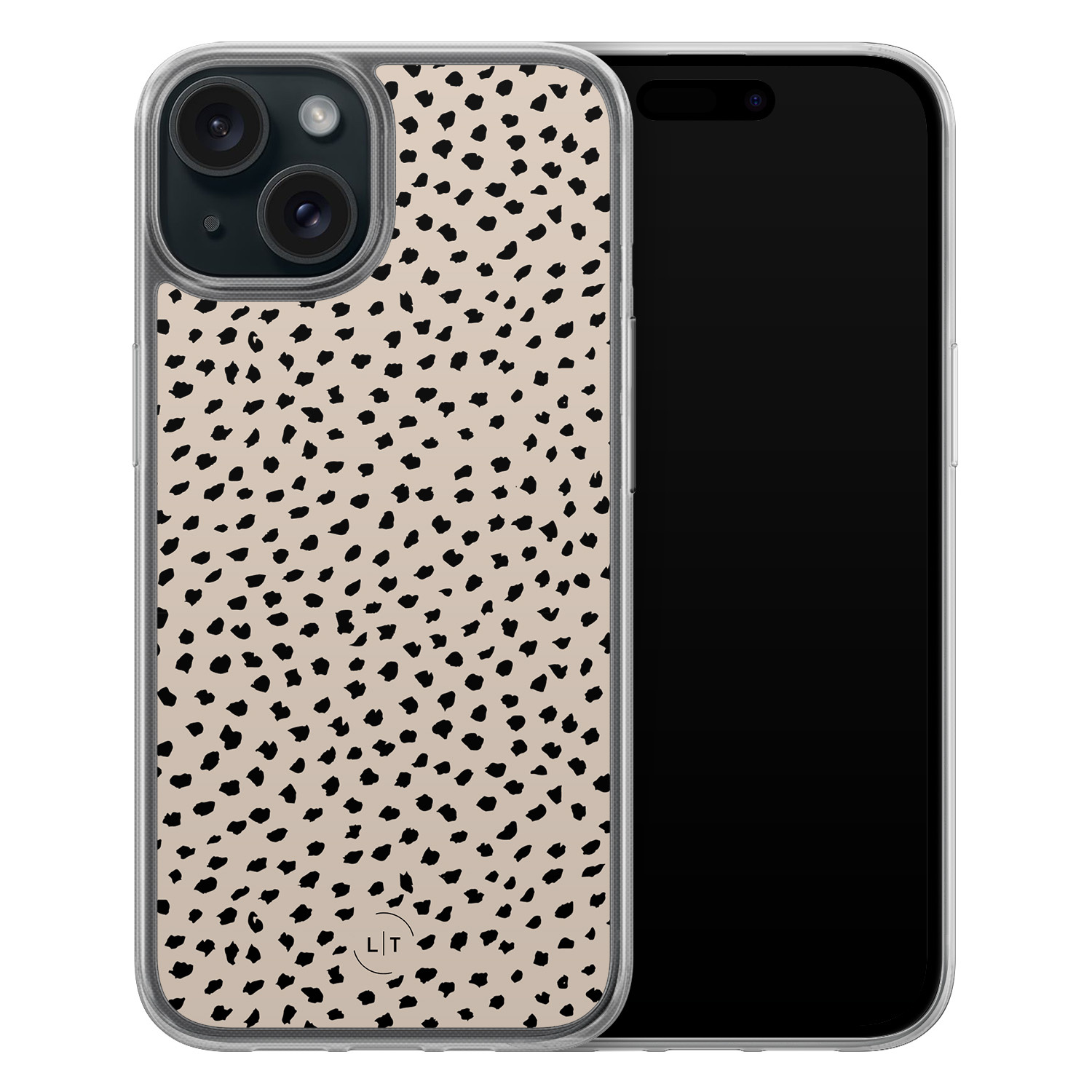 Leuke Telefoonhoesjes iPhone 15 hybride hoesje - Almond dots