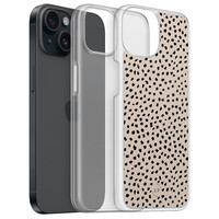 Leuke Telefoonhoesjes iPhone 15 hybride hoesje - Almond dots