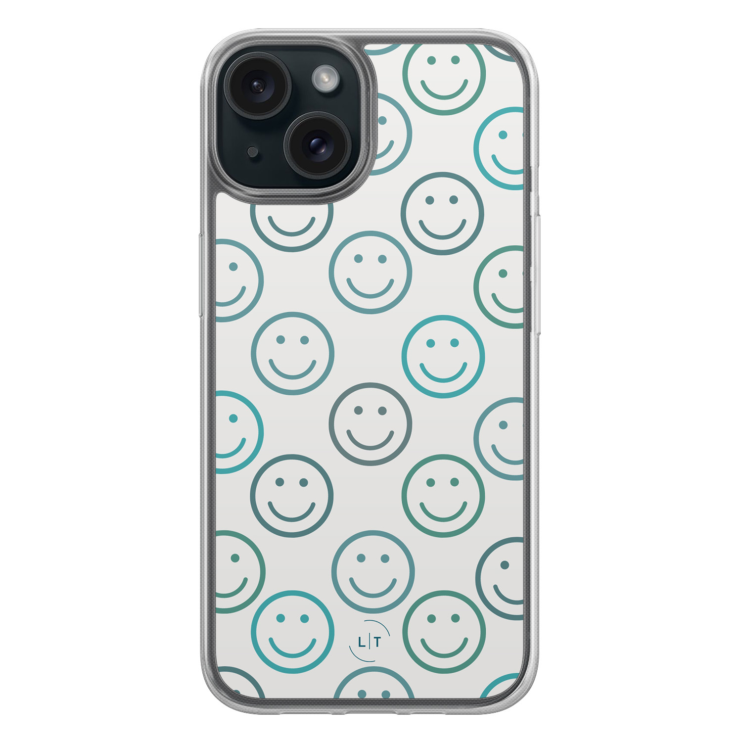 Leuke Telefoonhoesjes iPhone 15 hybride hoesje - Happy smileys