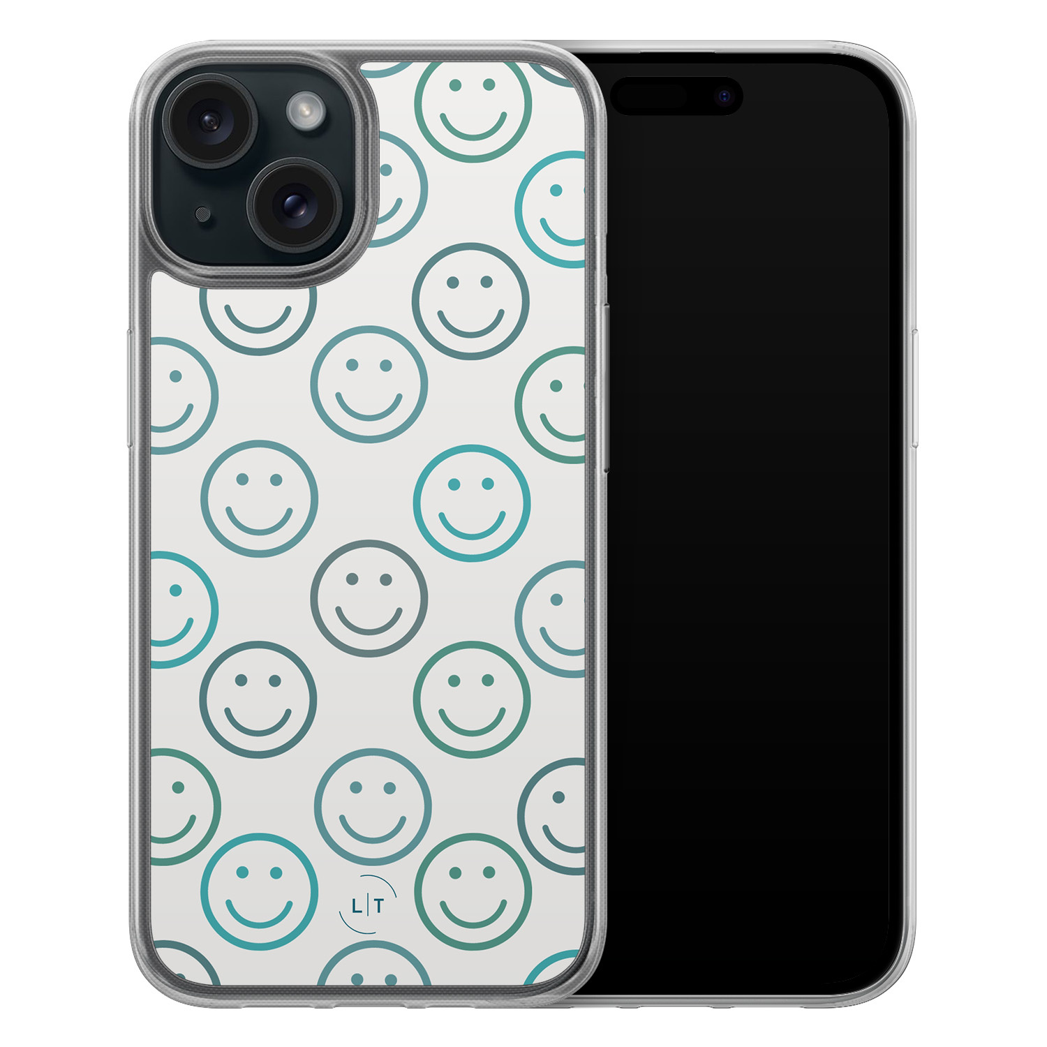 Leuke Telefoonhoesjes iPhone 15 hybride hoesje - Happy smileys