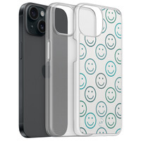 Leuke Telefoonhoesjes iPhone 15 hybride hoesje - Happy smileys