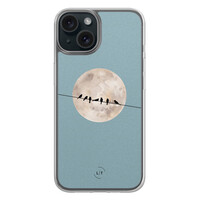 Leuke Telefoonhoesjes iPhone 15 hybride hoesje - Moon birds