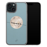 Leuke Telefoonhoesjes iPhone 15 hybride hoesje - Moon birds