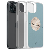 Leuke Telefoonhoesjes iPhone 15 hybride hoesje - Moon birds