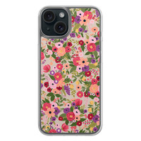 Leuke Telefoonhoesjes iPhone 15 hybride hoesje - Floral garden