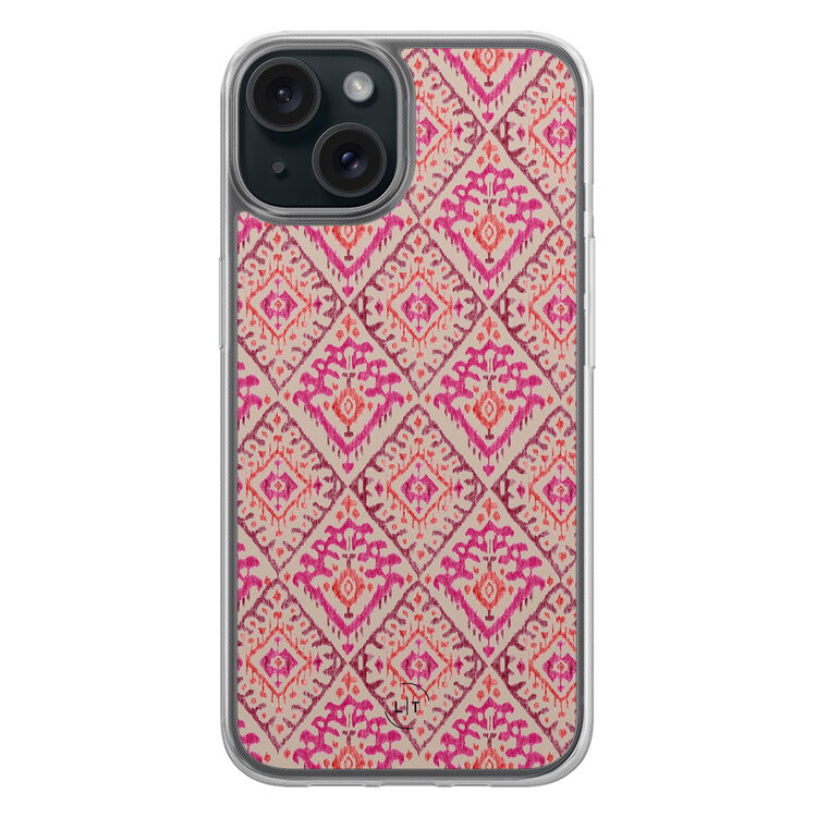 Leuke Telefoonhoesjes iPhone 15 hybride hoesje - Ibiza art deco