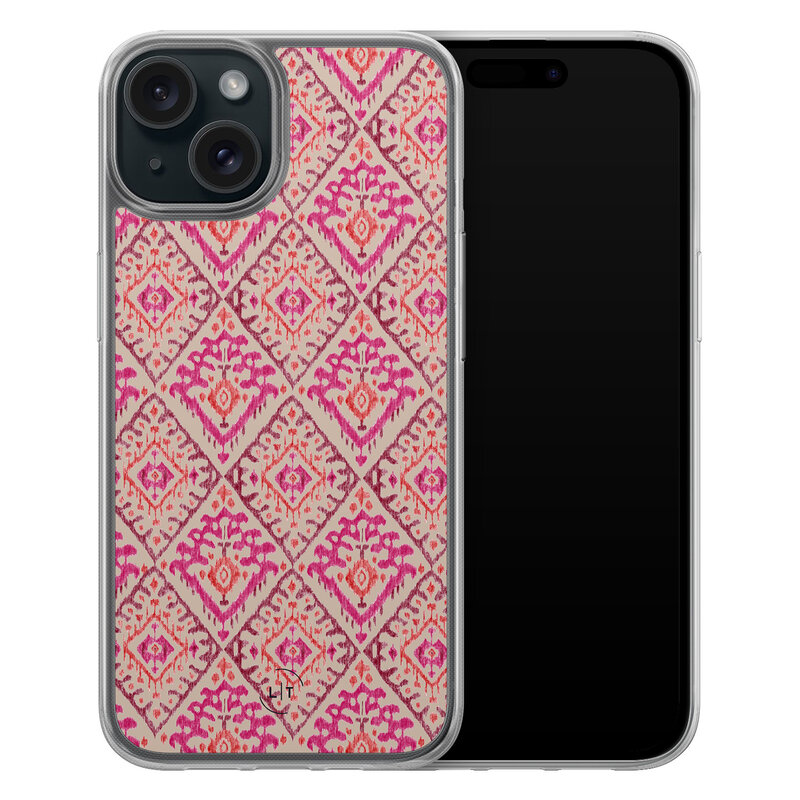 Leuke Telefoonhoesjes iPhone 15 hybride hoesje - Ibiza art deco