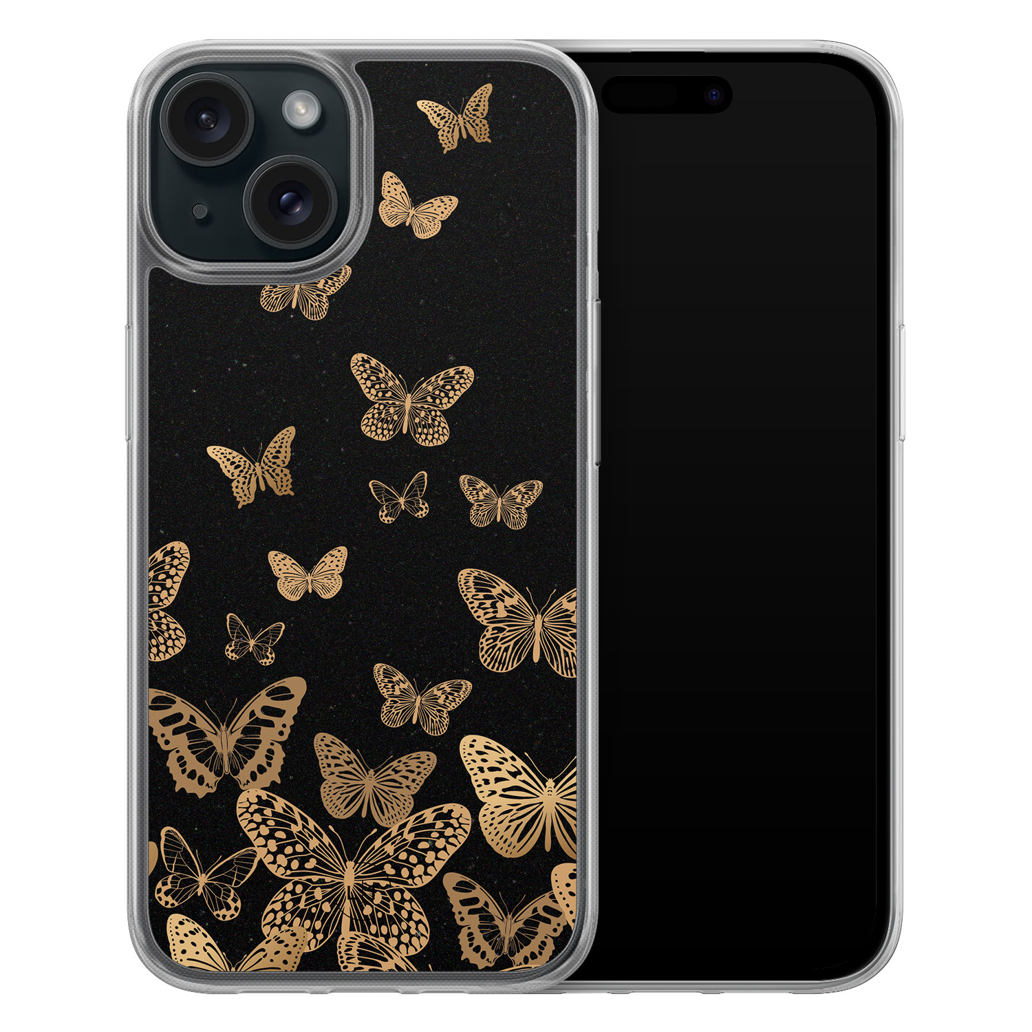 Leuke Telefoonhoesjes iPhone 15 hybride hoesje - Vlinders