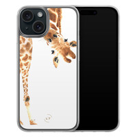 Leuke Telefoonhoesjes iPhone 15 hybride hoesje - Giraffe