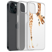 Leuke Telefoonhoesjes iPhone 15 hybride hoesje - Giraffe