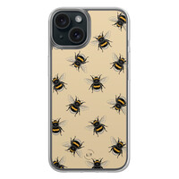 Leuke Telefoonhoesjes iPhone 15 hybride hoesje - Bee happy