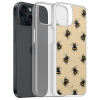 Leuke Telefoonhoesjes iPhone 15 hybride hoesje - Bee happy