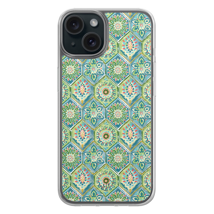 Leuke Telefoonhoesjes iPhone 15 hybride hoesje - Bohemian vibes
