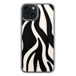 Leuke Telefoonhoesjes iPhone 15 hybride hoesje - Zebra