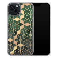 Leuke Telefoonhoesjes iPhone 15 hybride hoesje - Kubus groen