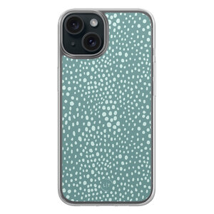Leuke Telefoonhoesjes iPhone 15 hybride hoesje - Blue dots