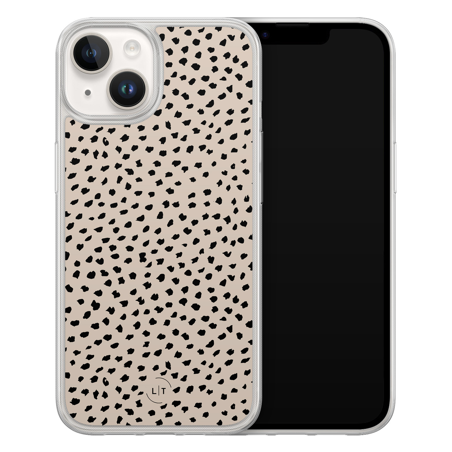 Leuke Telefoonhoesjes iPhone 14 hybride hoesje - Almond dots